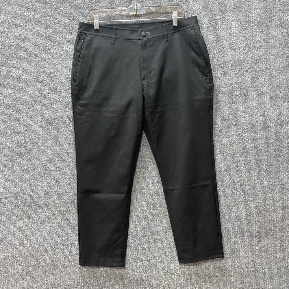 Puma Mens Golf Commuter Pants 33x28 Black Flat Front Stretch Chino